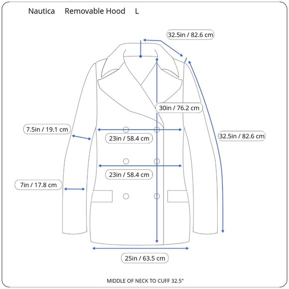 Nautica Blue Navy Removable Hood Rain Sailing Boat Graphic Lining Large Jacket - Picture 2 of 11